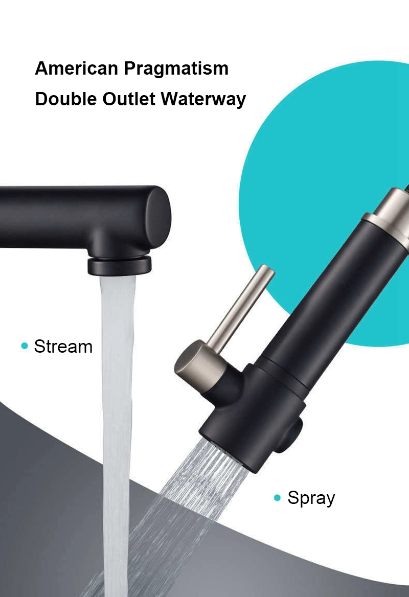 Purified Water Kitchen Faucet Pull Down Spray Head 360 Rotate Mixer Tap Deck Mount Drinking Water Torneira Crane